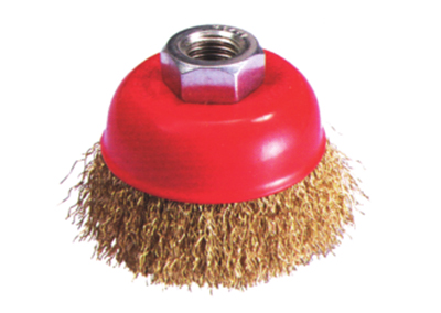 Bowl cup steel brush crimped wire